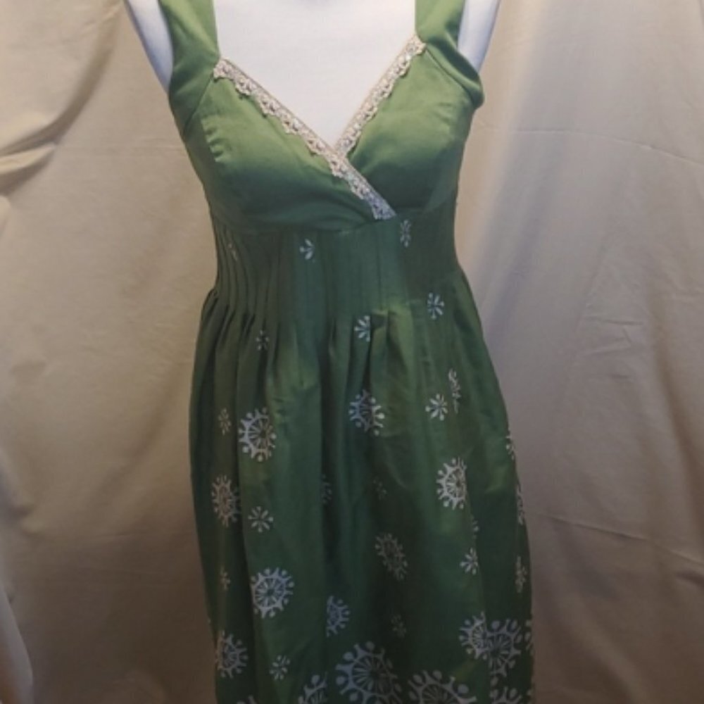 Sangria Sequin and Lime Colored Midi Dress SZ 4